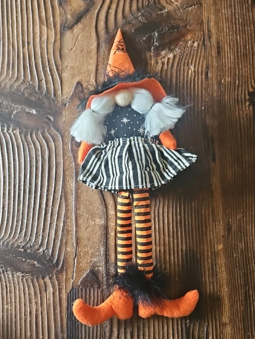 Halloween Gnome Doll Pair - Orange, Black, White
